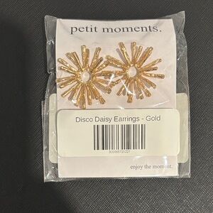 Gold Disco Daisy Earrings